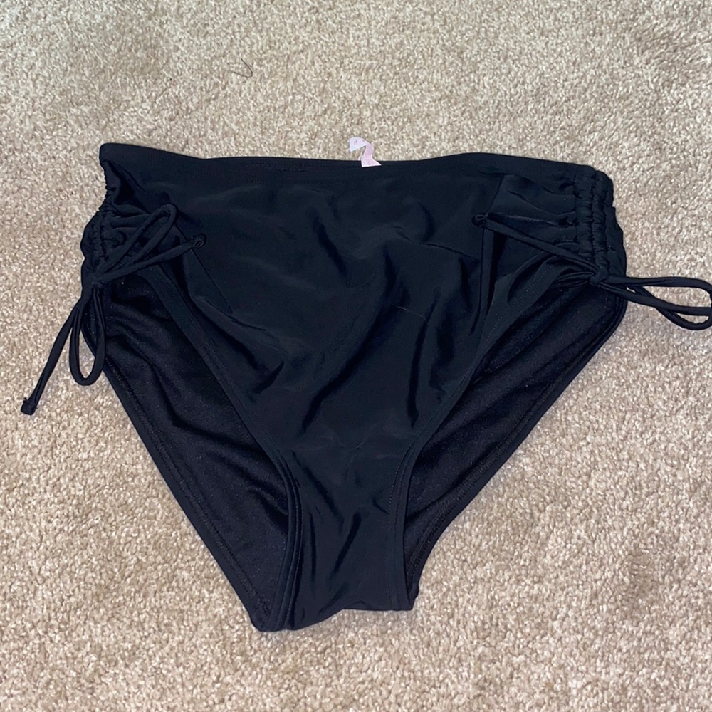 black high waisted bikini bottoms
